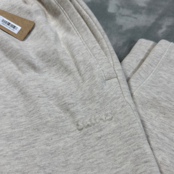 NWT SKIMS Oatmeal Heather Cotton Fleece Classic Straight Leg Pants, size XL - Picture 3 of 7